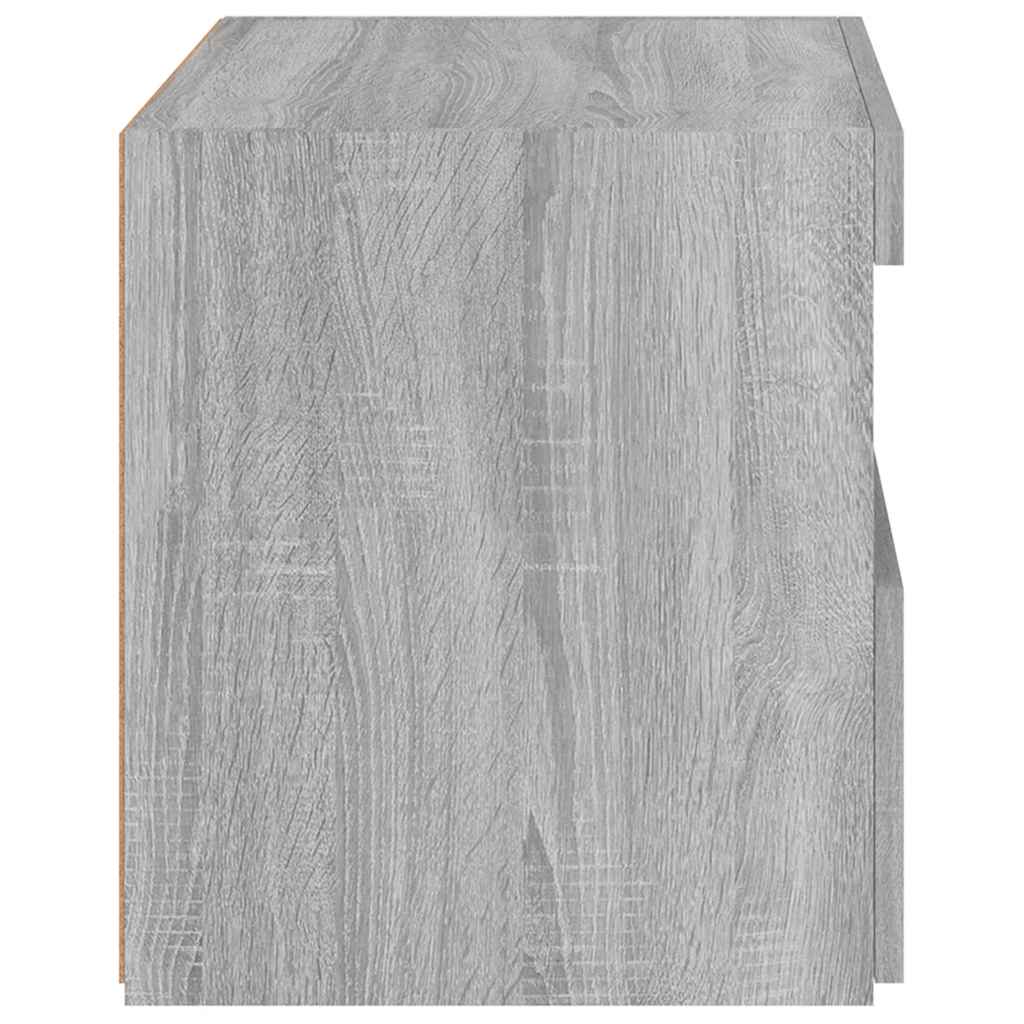 Bedside Cabinets with LED Lights 2 pcs Grey Sonoma 50x40x45 cm