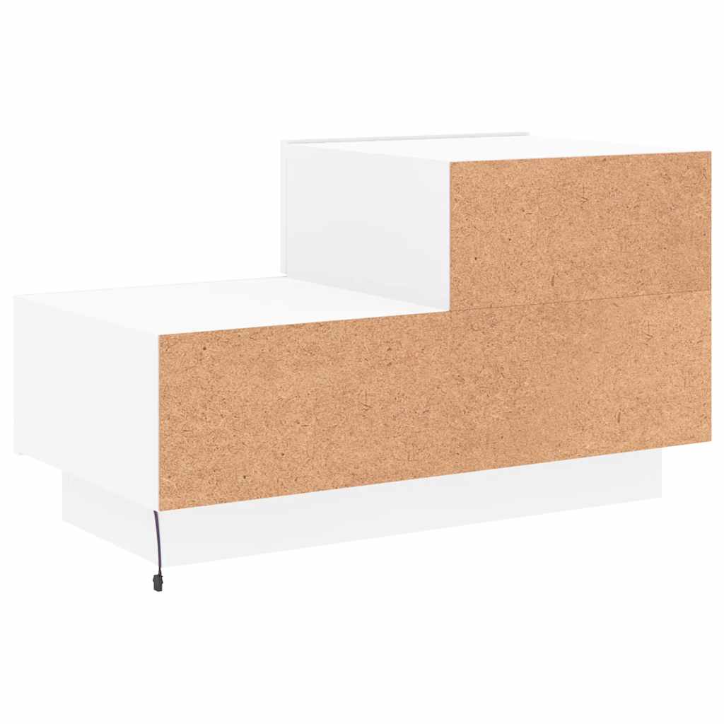Bedside Cabinet with LED Lights White 70x36x40,5 cm