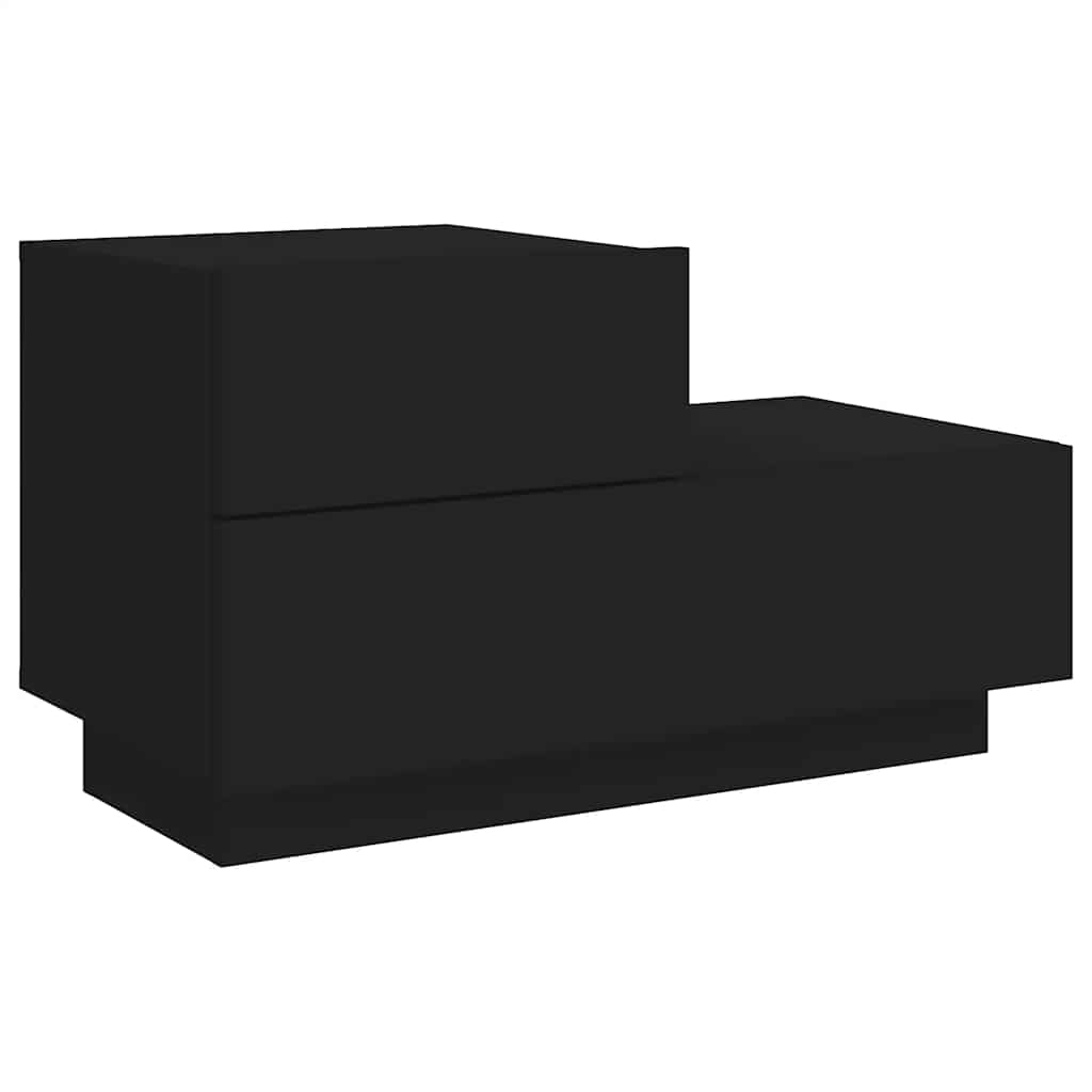 Bedside Cabinet | Black | Engineered wood | Bedside Cabinet | Rectangular