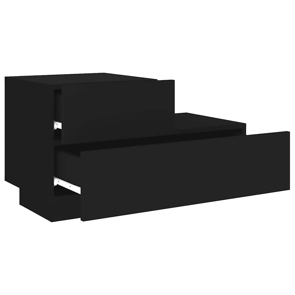 Bedside Cabinet | Black | Engineered wood | Bedside Cabinet | Rectangular