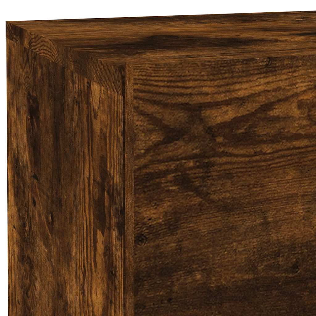 Bedside Cabinet with LED Lights Smoked Oak 70x36x40,5 cm