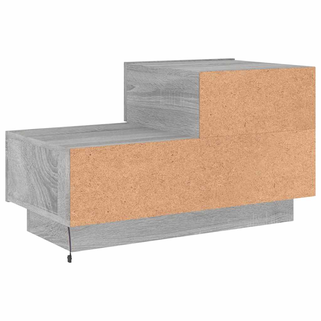 Bedside Cabinet with LED Lights Grey Sonoma 70x36x40,5 cm