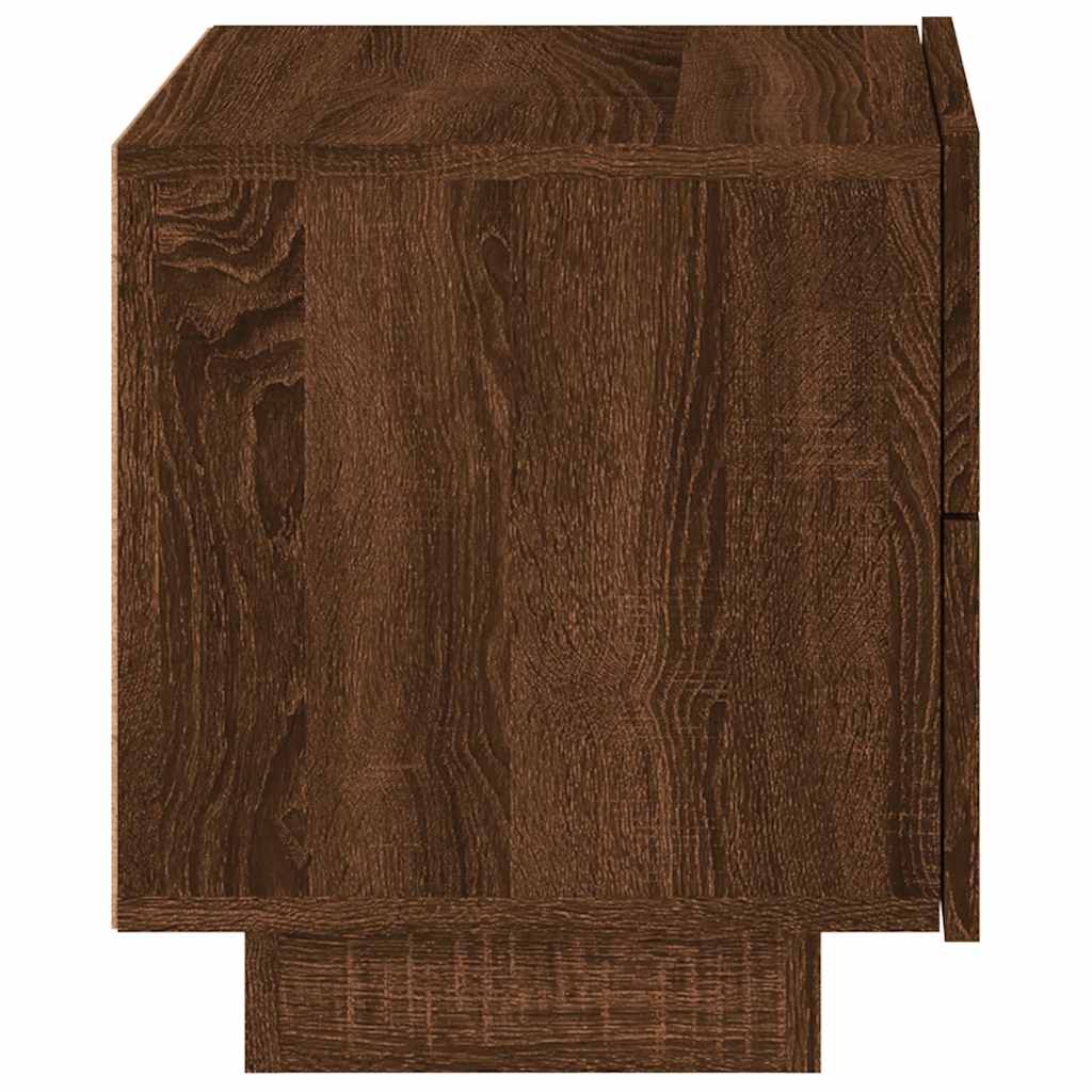 Bedside Cabinet with LED Lights Brown Oak 70x36x40,5 cm