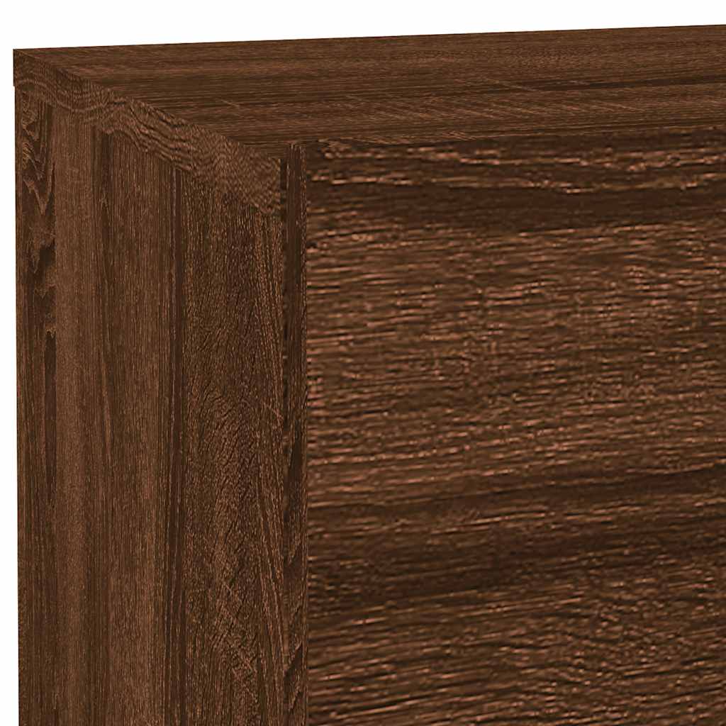 Bedside Cabinet with LED Lights Brown Oak 70x36x40,5 cm