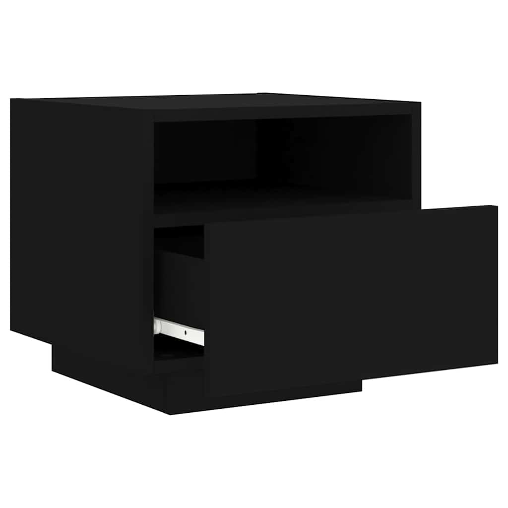 Bedside Cabinet | Set of 2 | Black | Engineered wood | Bedside Cabinet