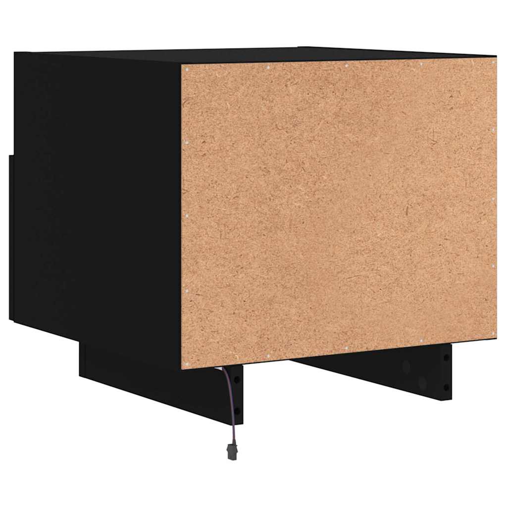 Bedside Cabinet | Set of 2 | Black | Engineered wood | Bedside Cabinet