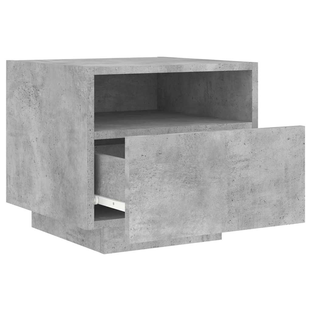 Bedside Cabinets with LED Lights 2 pcs Concrete Grey 40x39x37cm