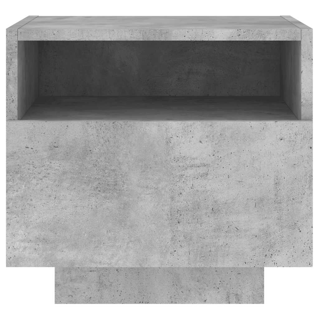 Bedside Cabinets with LED Lights 2 pcs Concrete Grey 40x39x37cm