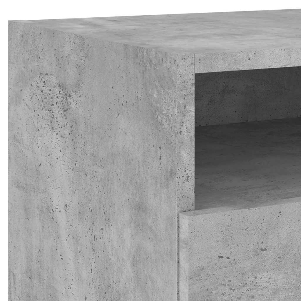 Bedside Cabinets with LED Lights 2 pcs Concrete Grey 40x39x37cm