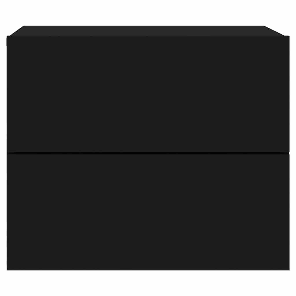 Wall-mounted Bedside Cabinet | Black | Engineered wood | Standard
