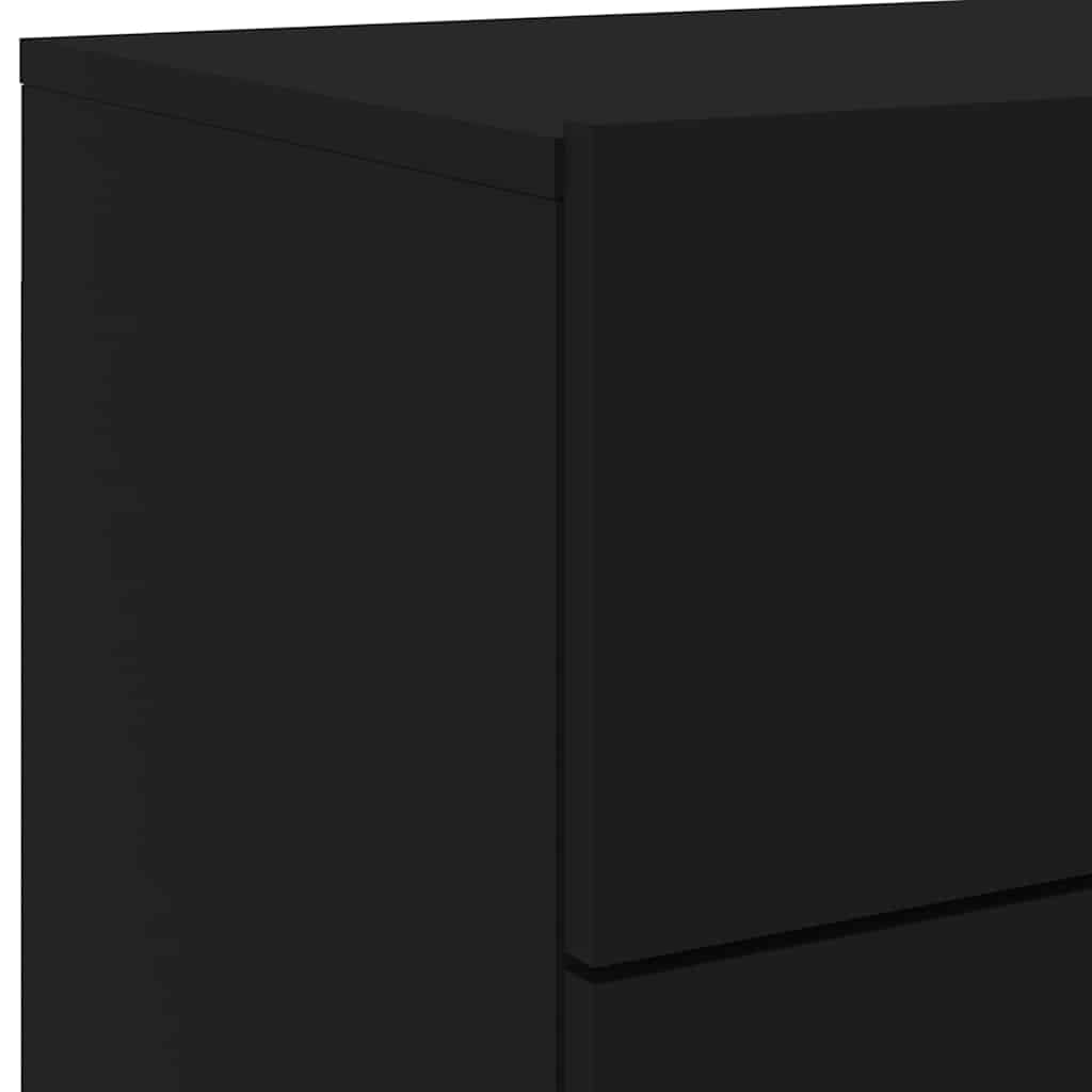 Wall-mounted Bedside Cabinet | Black | Engineered wood | Standard