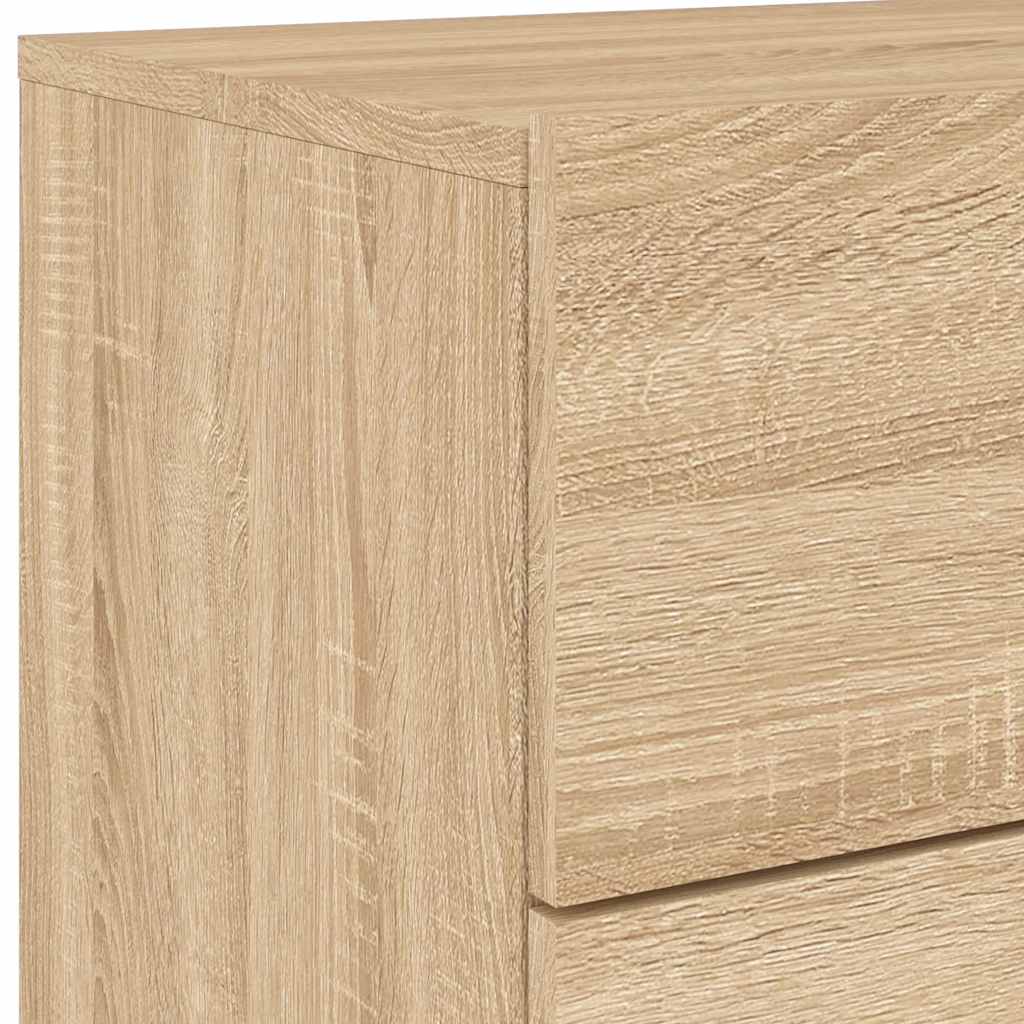 Wall-mounted Bedside Cabinet with LED Lights Sonoma Oak