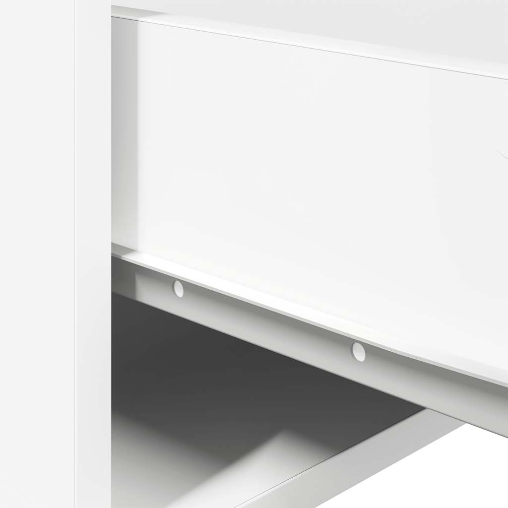 Wall-mounted Bedside Cabinet with LED Lights White
