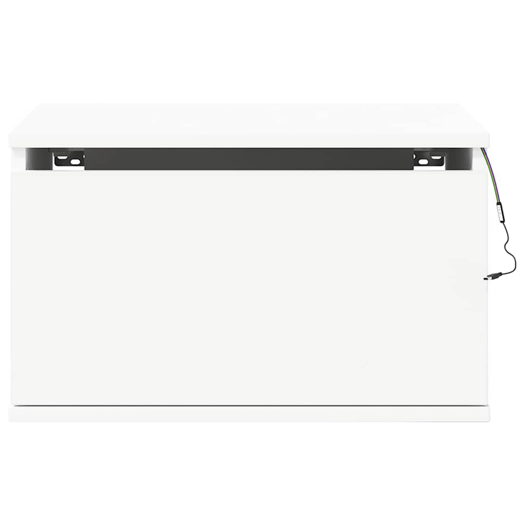 Wall-mounted Bedside Cabinets with LED Lights 2 pcs White