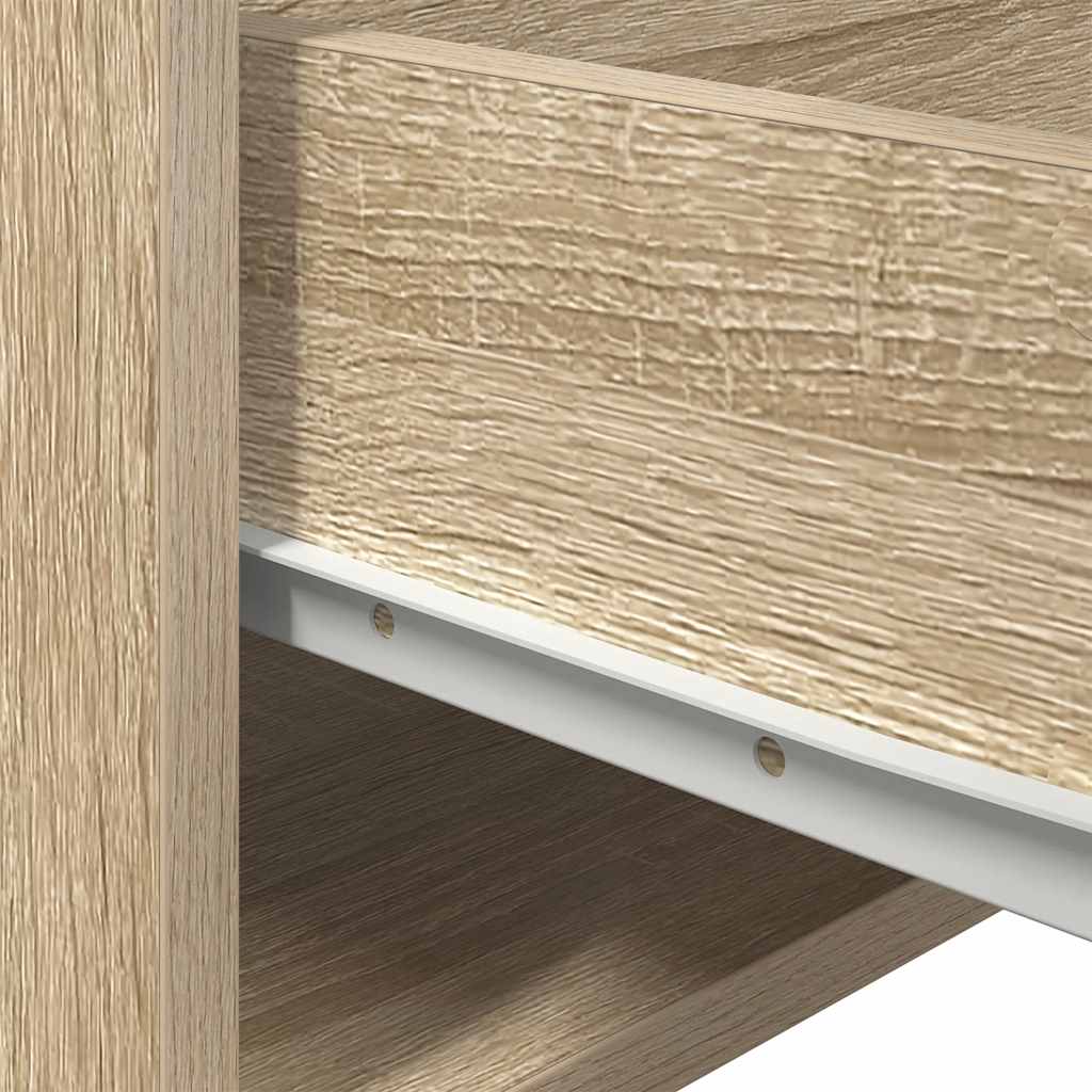 Wall-mounted Bedside Cabinet with LED Lights Sonoma Oak