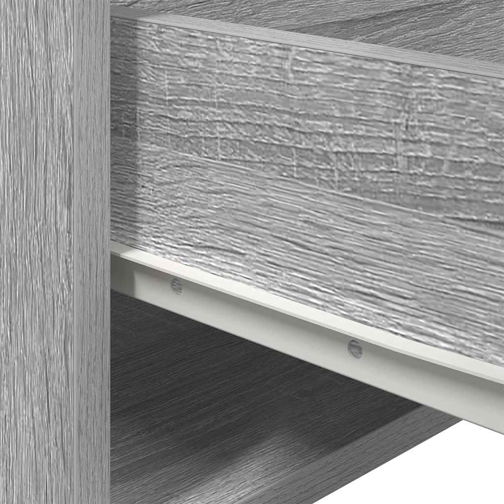 Wall-mounted Bedside Cabinet with LED Lights Grey Sonoma