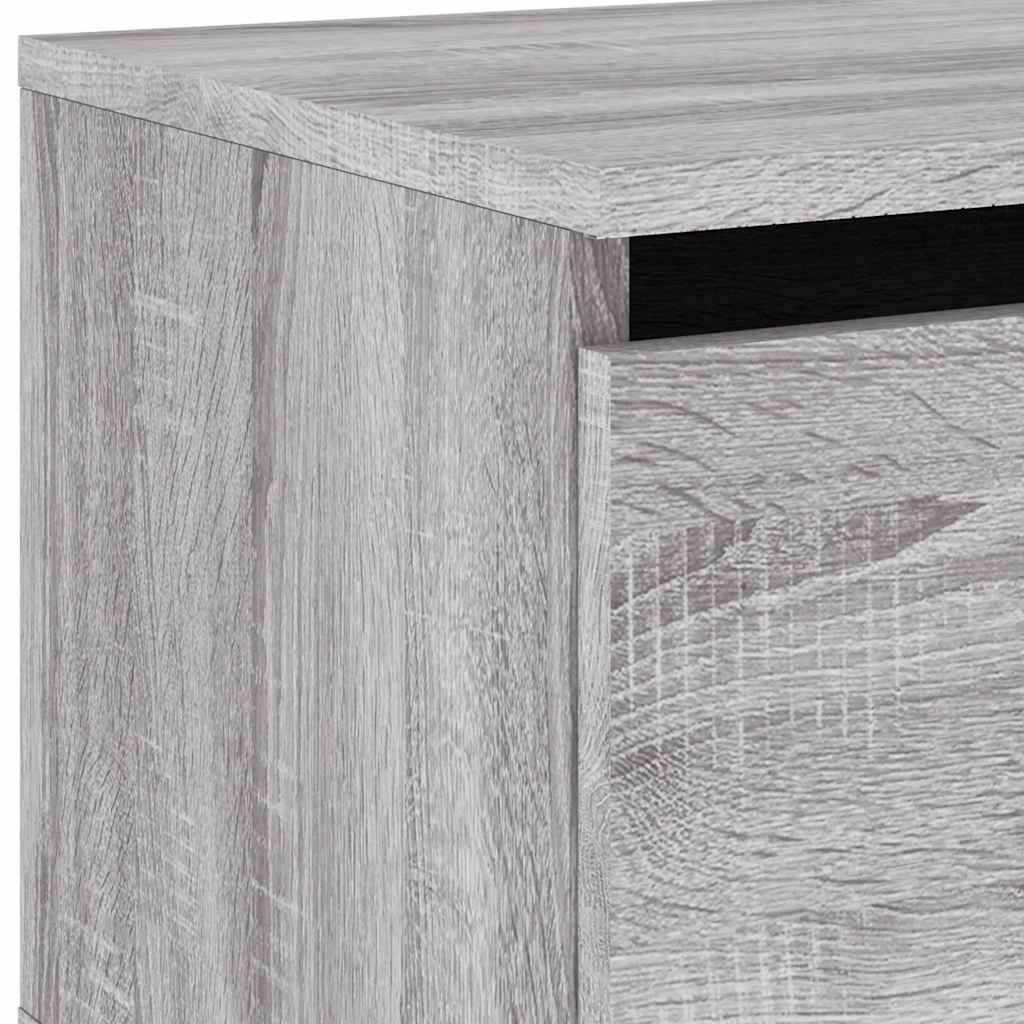 Wall-mounted Bedside Cabinets with LED Lights 2 pcs Grey Sonoma