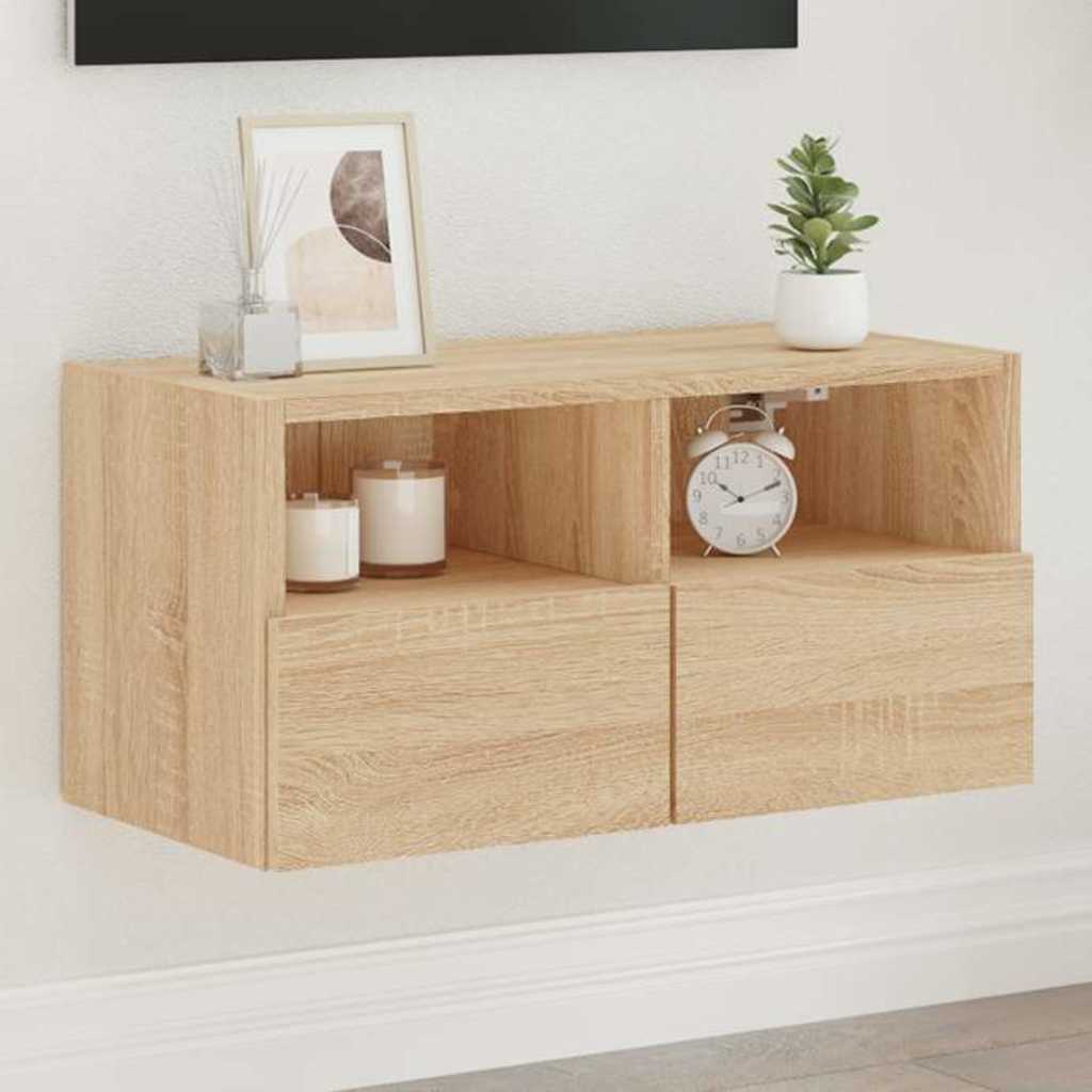 TV Wall Cabinet Sonoma Oak 60x30x30 cm Engineered Wood