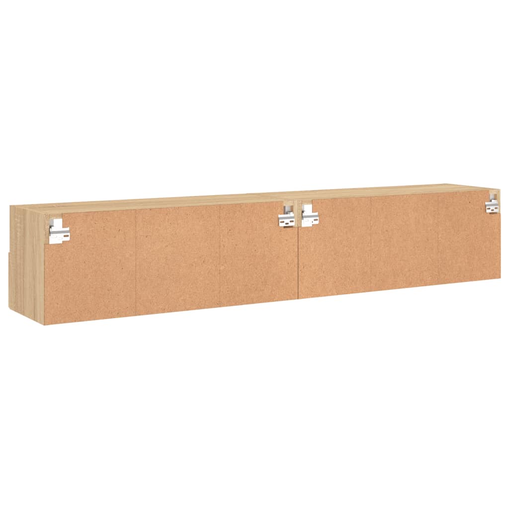 TV Wall Cabinets 2 pcs Sonoma Oak 80x30x30 cm Engineered Wood