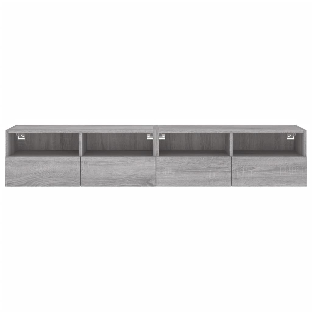 TV Wall Cabinets 2 pcs Grey Sonoma 80x30x30 cm Engineered Wood