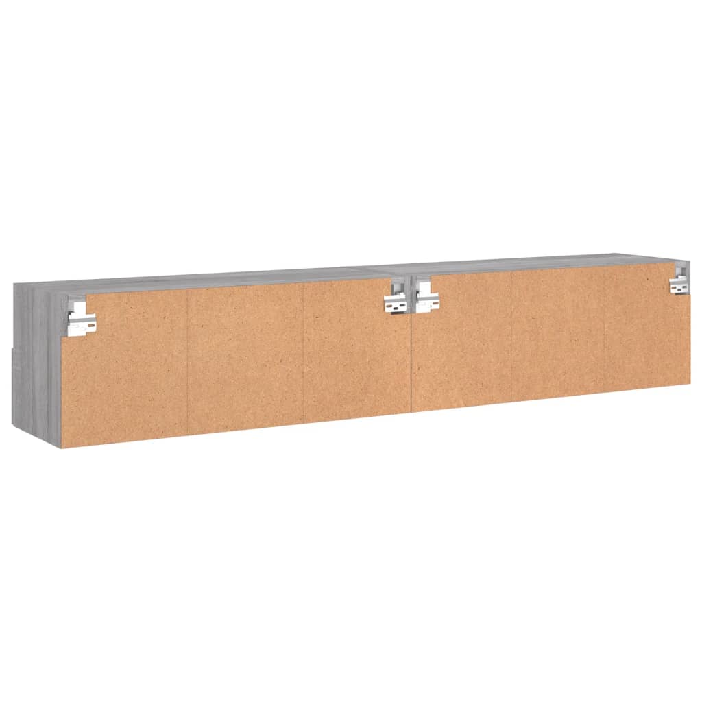 TV Wall Cabinets 2 pcs Grey Sonoma 80x30x30 cm Engineered Wood
