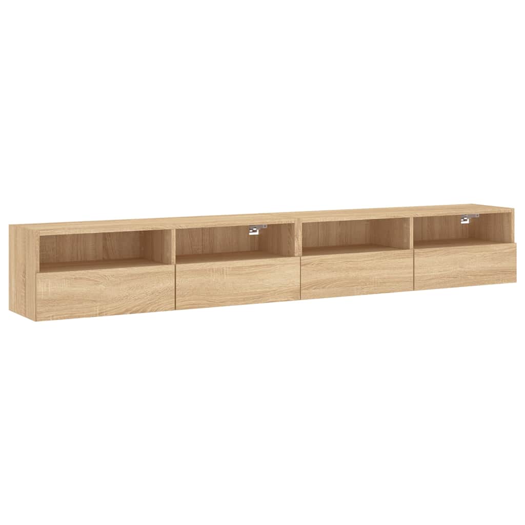 TV Wall Cabinet | Set of 2 | Sonoma oak | Engineered wood | Medium