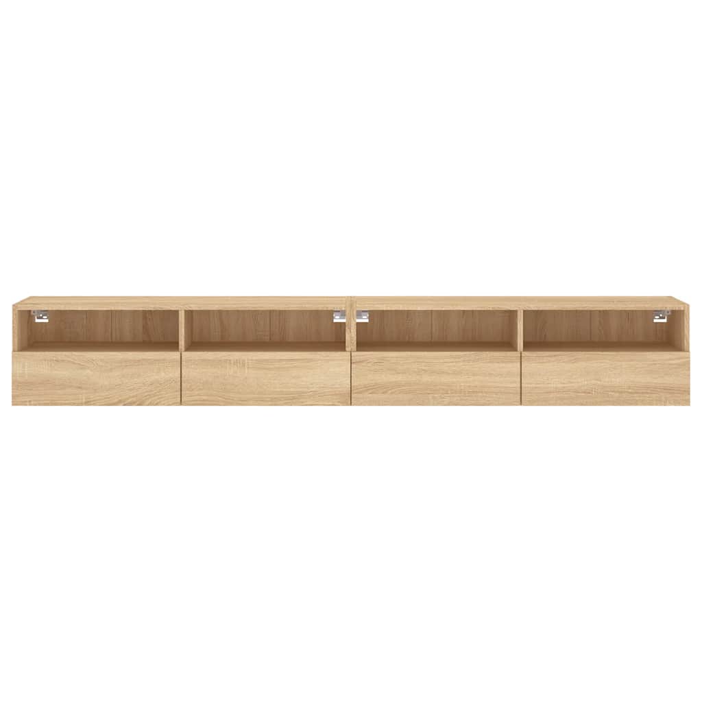 TV Wall Cabinet | Set of 2 | Sonoma oak | Engineered wood | Medium