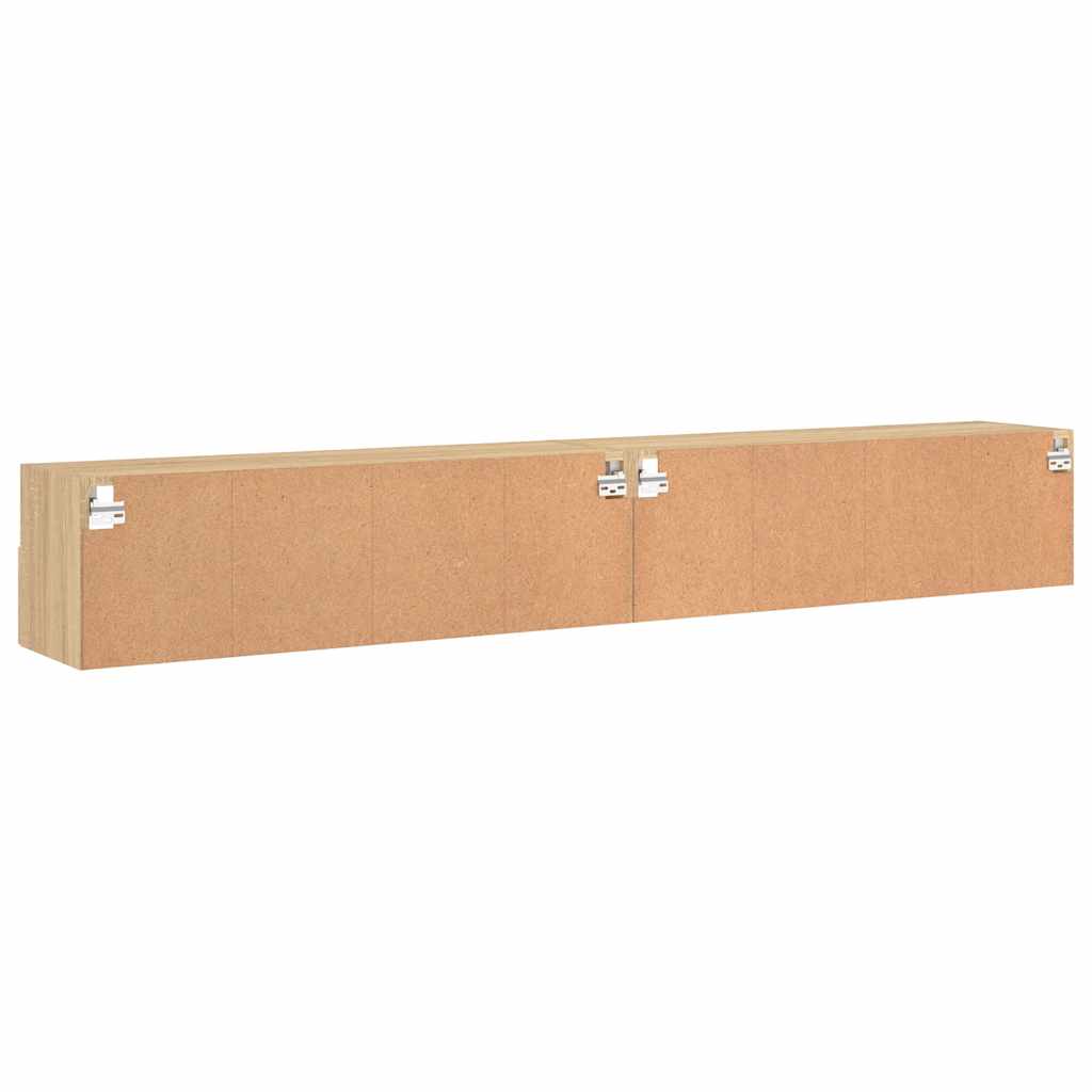 TV Wall Cabinet | Set of 2 | Sonoma oak | Engineered wood | Medium