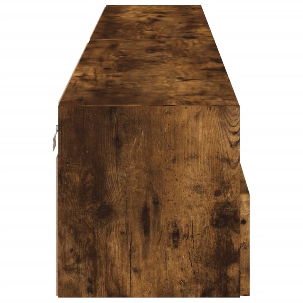 TV Wall Cabinet | Set of 2 | Smoked Oak | Engineered Wood