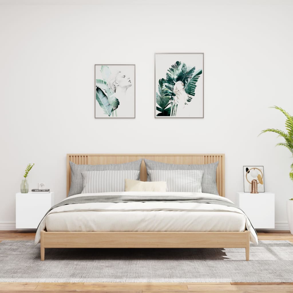 TV Wall Cabinets 2 pcs White 40,5x30x40 cm Engineered Wood