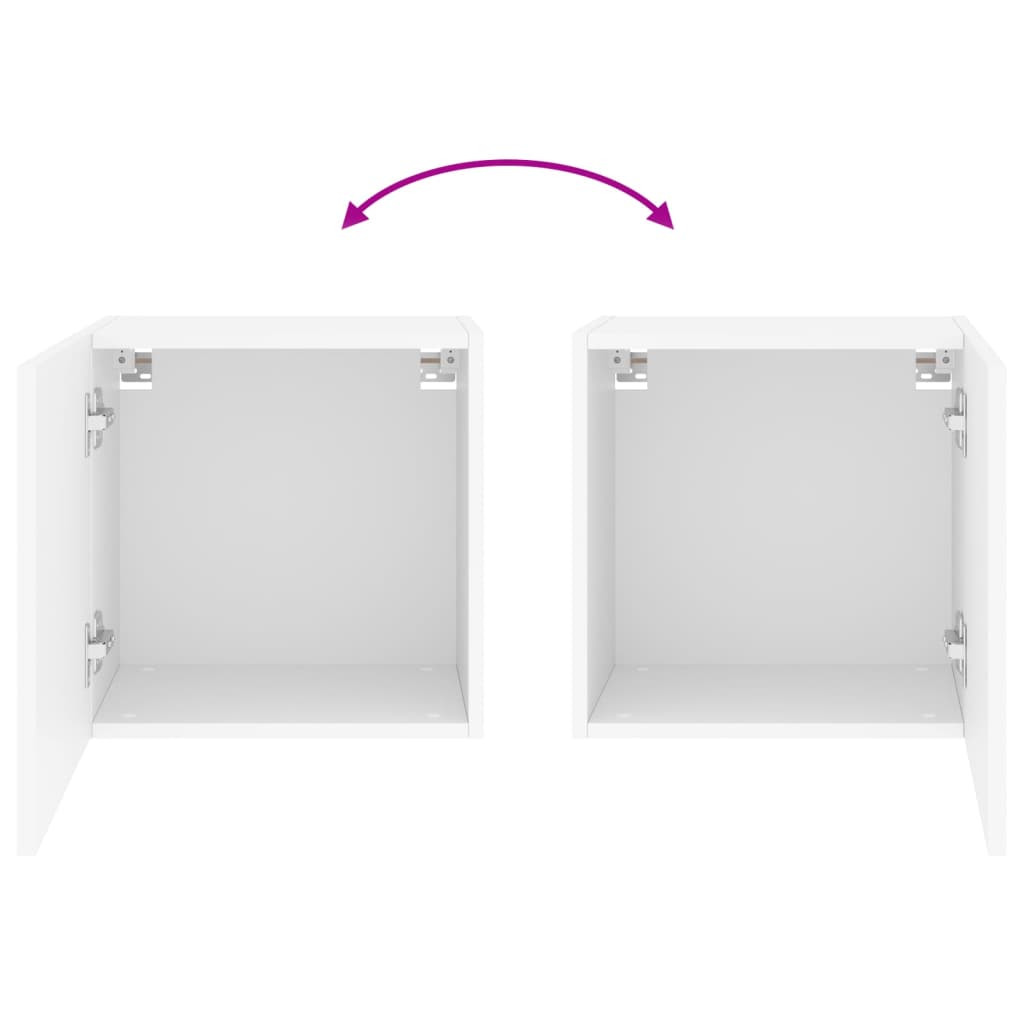 TV Wall Cabinets 2 pcs White 40,5x30x40 cm Engineered Wood