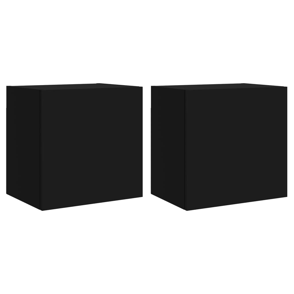 TV Wall Cabinets 2 pcs Black 40,5x30x40 cm Engineered Wood