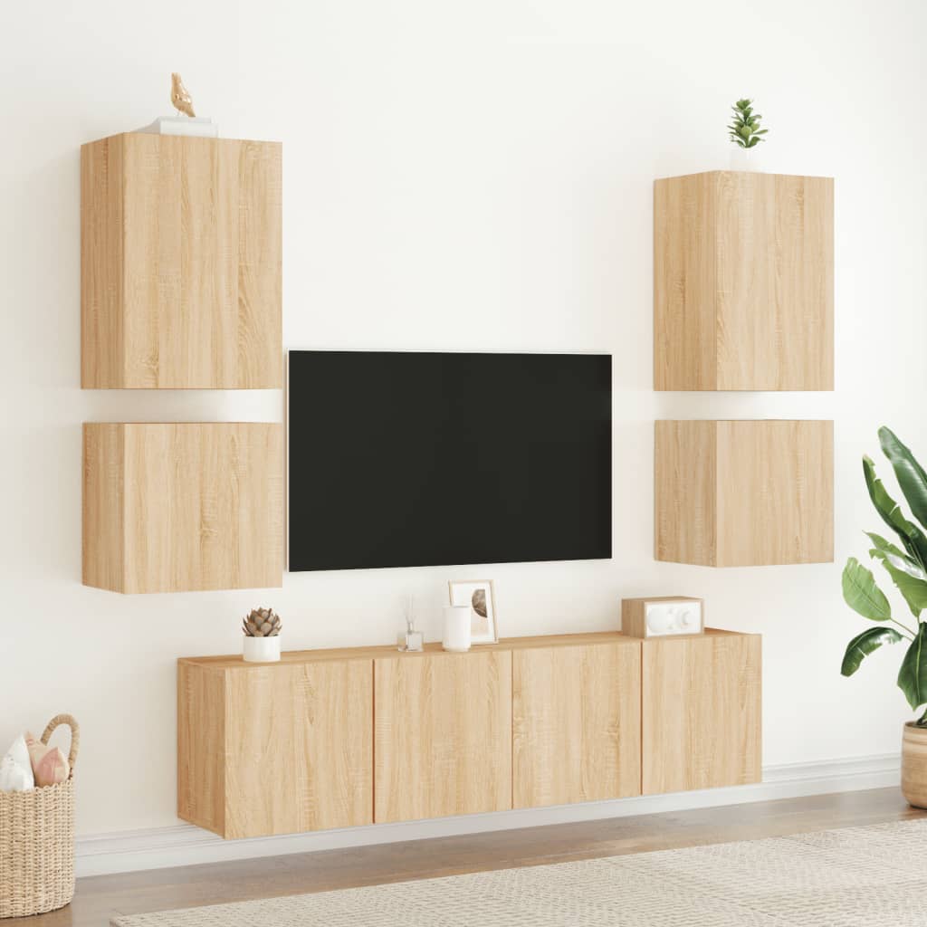 TV Wall Cabinet Sonoma Oak 40,5x30x40 cm Engineered Wood