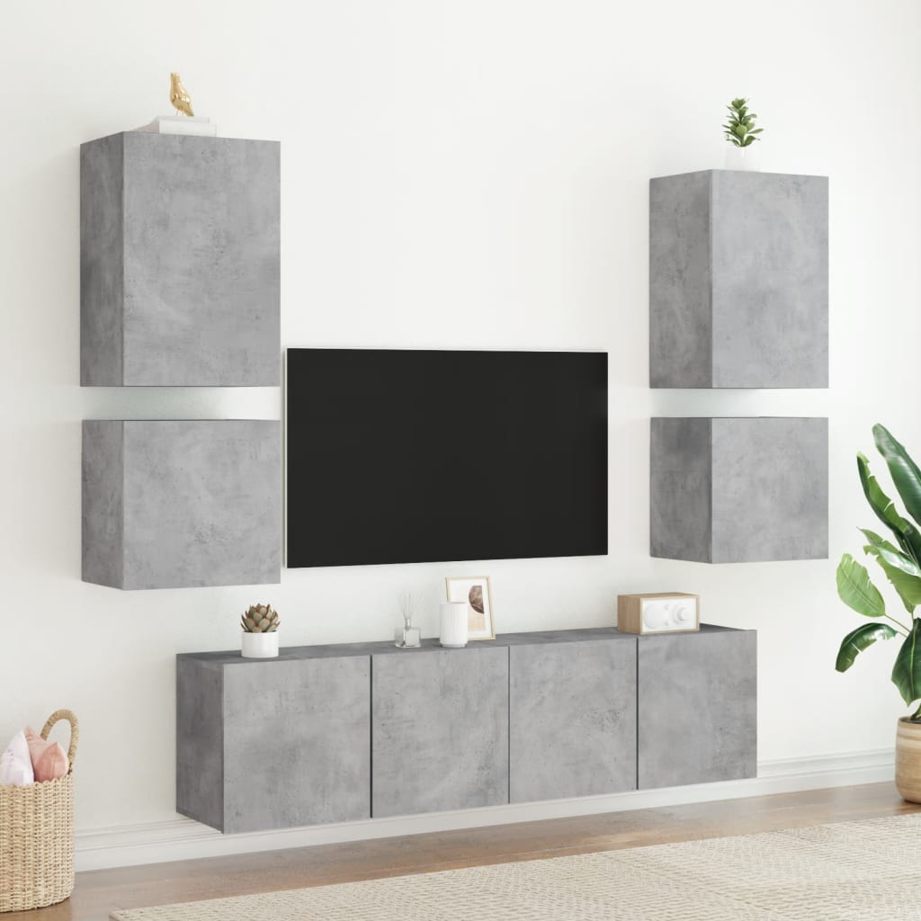 TV Wall Cabinet Concrete Grey 40,5x30x40 cm Engineered Wood