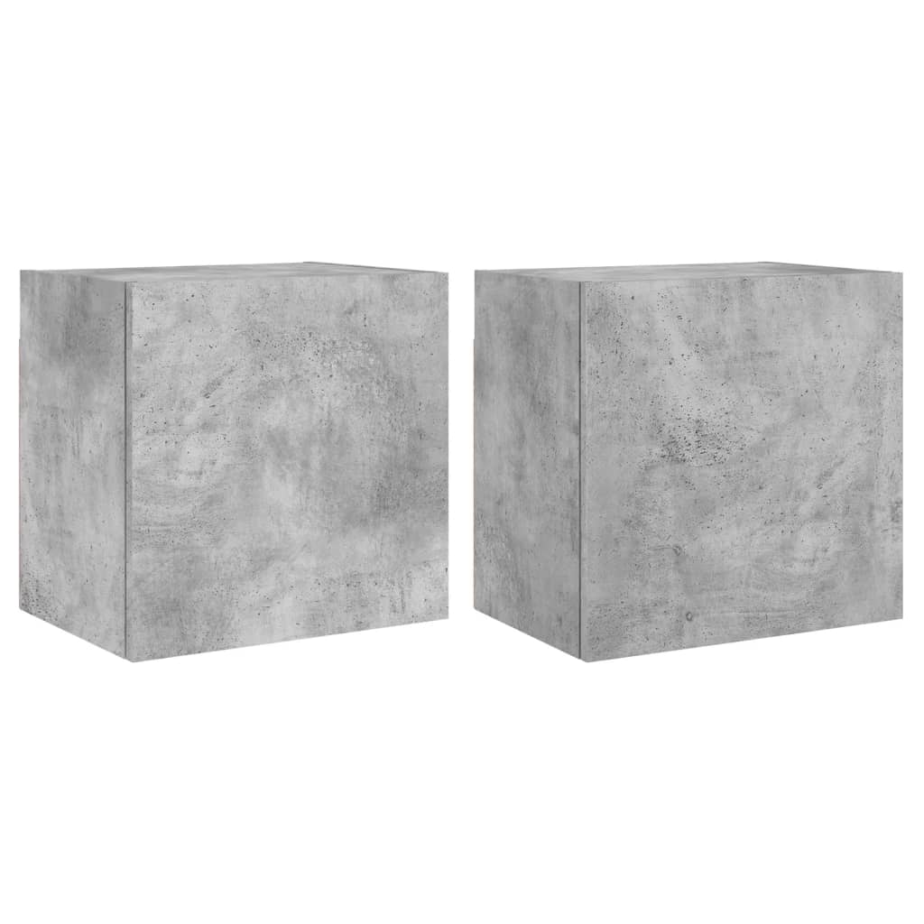 TV Wall Cabinets 2 pcs Concrete Grey 40,5x30x40 cm Engineered Wood