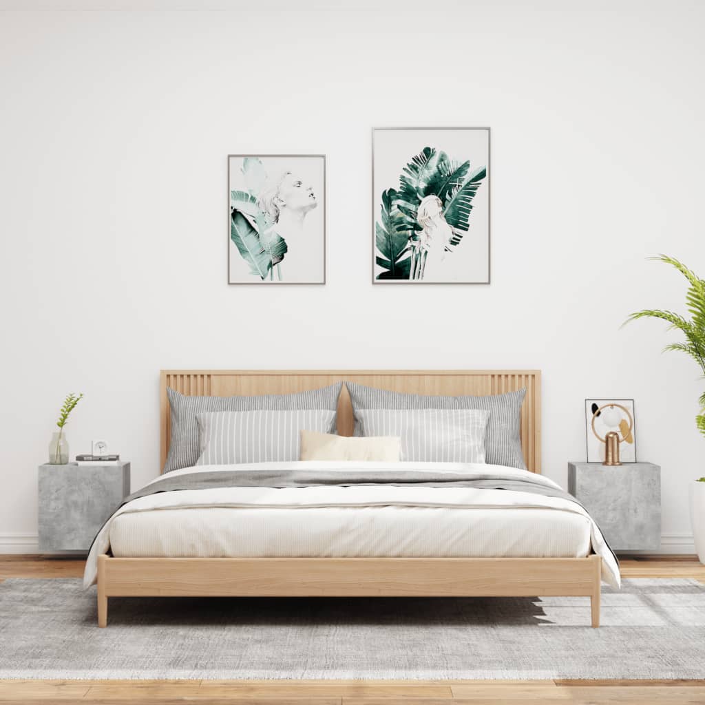 TV Wall Cabinets 2 pcs Concrete Grey 40,5x30x40 cm Engineered Wood