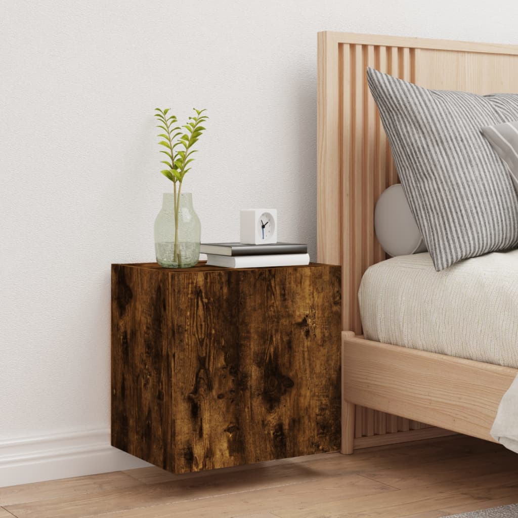 TV Wall Cabinet Smoked Oak 40,5x30x40 cm Engineered Wood