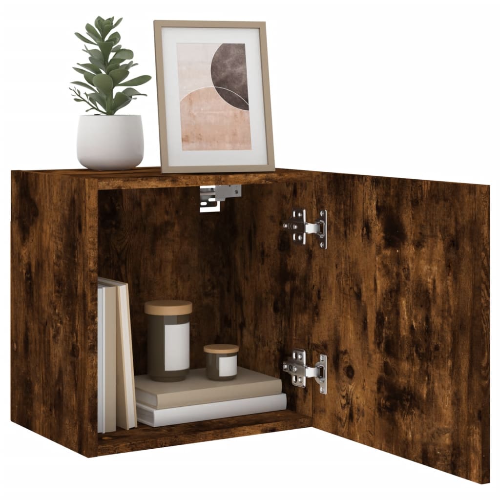 TV Wall Cabinet Smoked Oak 40,5x30x40 cm Engineered Wood