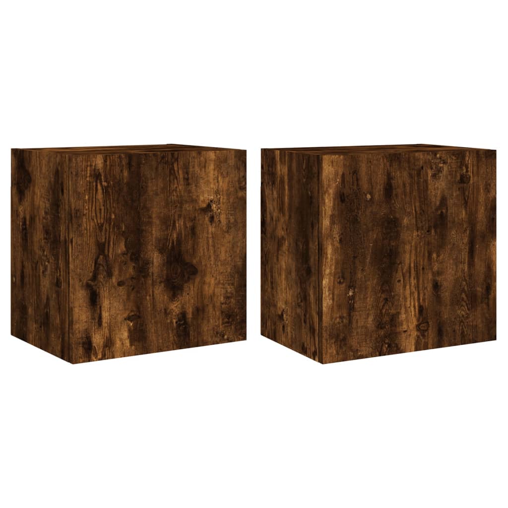 TV Wall Cabinets 2 pcs Smoked Oak 40,5x30x40 cm Engineered Wood