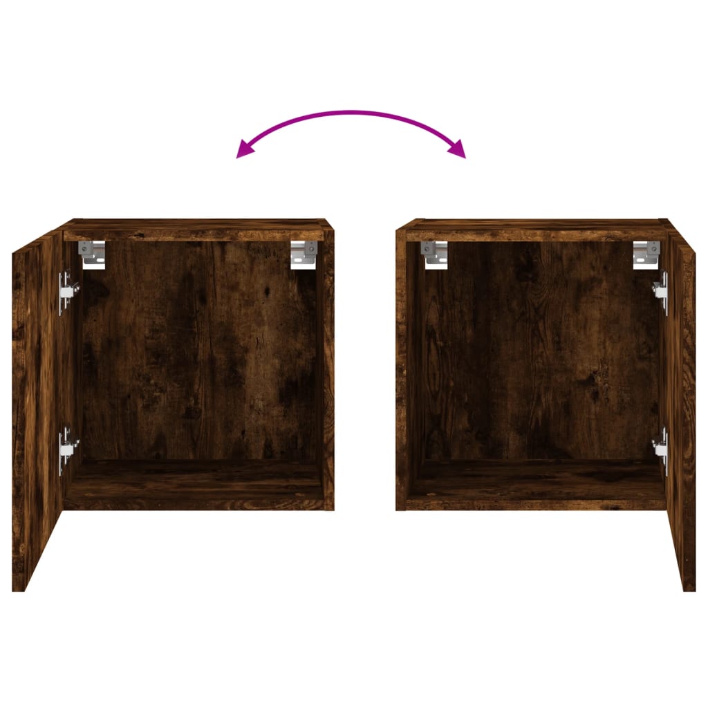 TV Wall Cabinets 2 pcs Smoked Oak 40,5x30x40 cm Engineered Wood