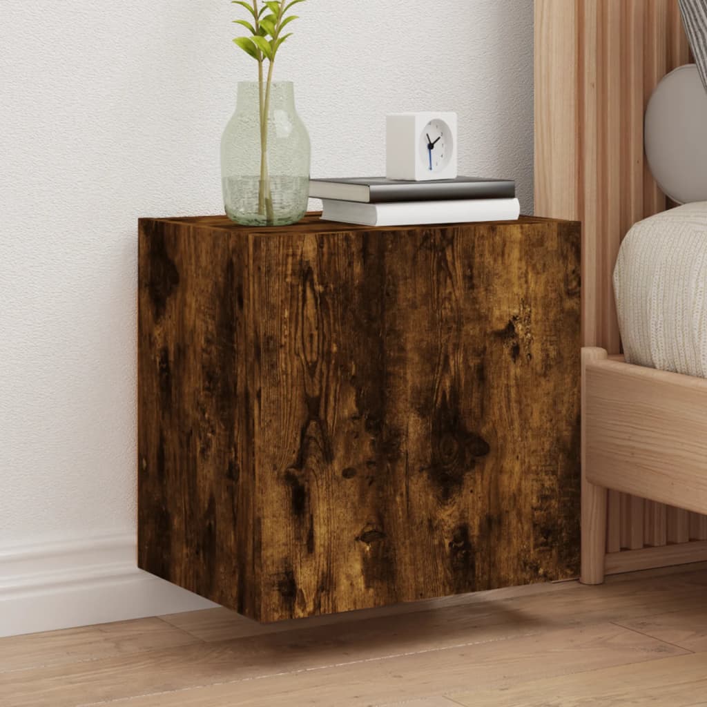 TV Wall Cabinets 2 pcs Smoked Oak 40,5x30x40 cm Engineered Wood