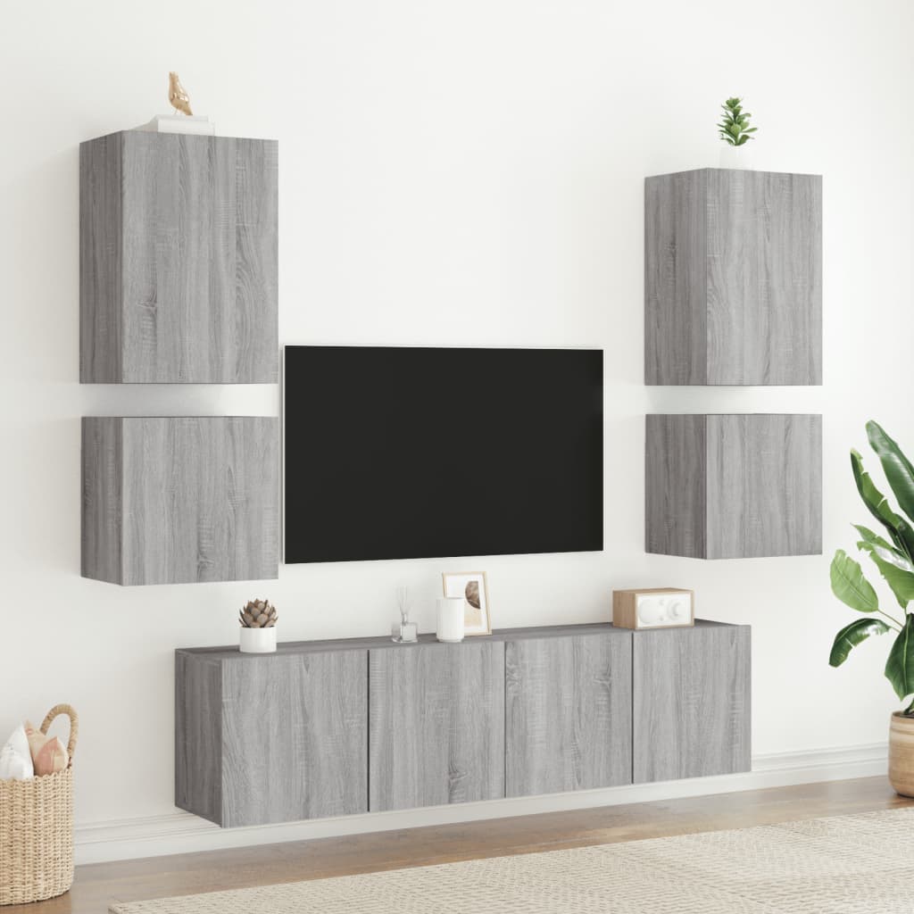 TV Wall Cabinet Grey Sonoma 40,5x30x40 cm Engineered Wood
