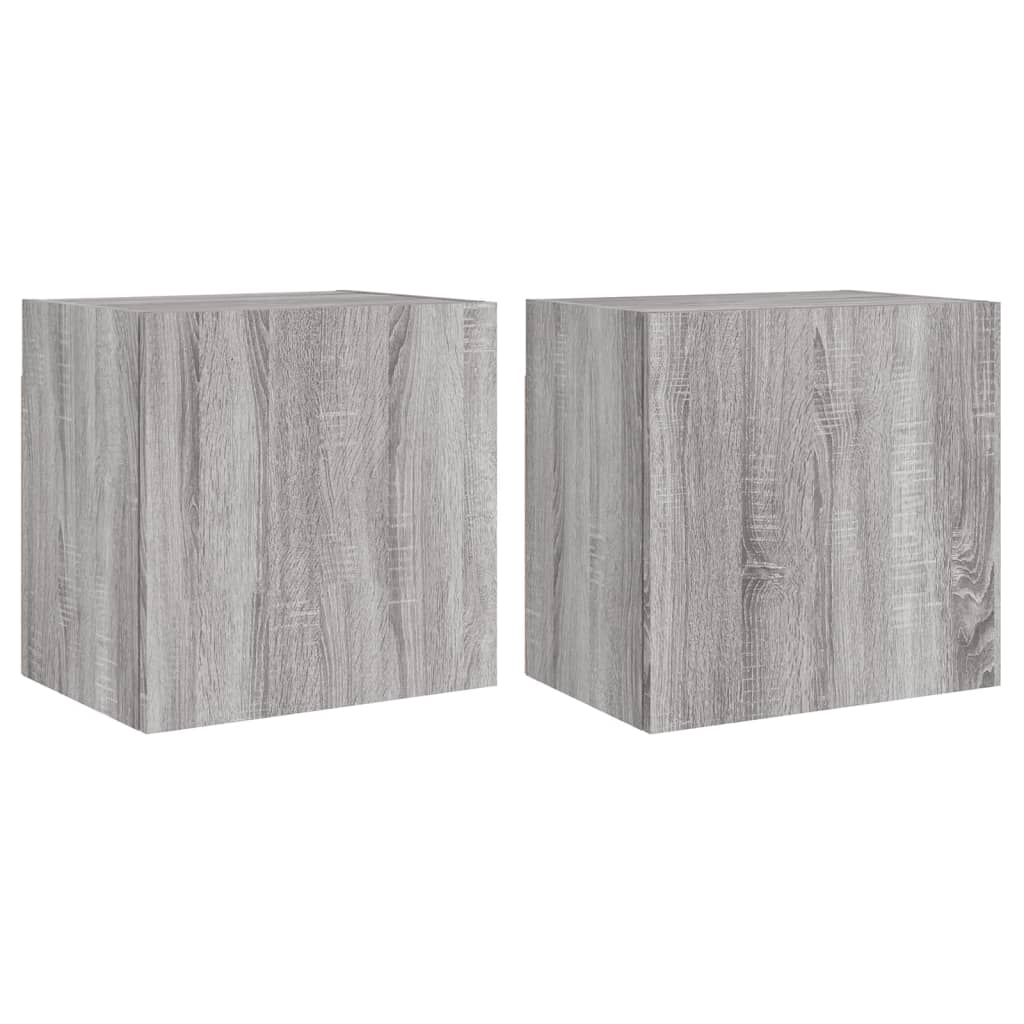 TV Wall Cabinets 2 pcs Grey Sonoma 40,5x30x40 cm Engineered Wood