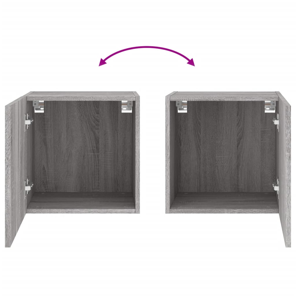 TV Wall Cabinets 2 pcs Grey Sonoma 40,5x30x40 cm Engineered Wood