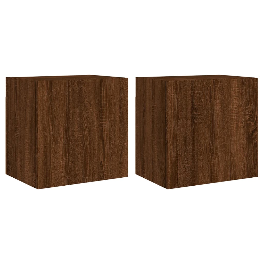 TV Wall Cabinets 2 pcs Brown Oak 40,5x30x40 cm Engineered Wood