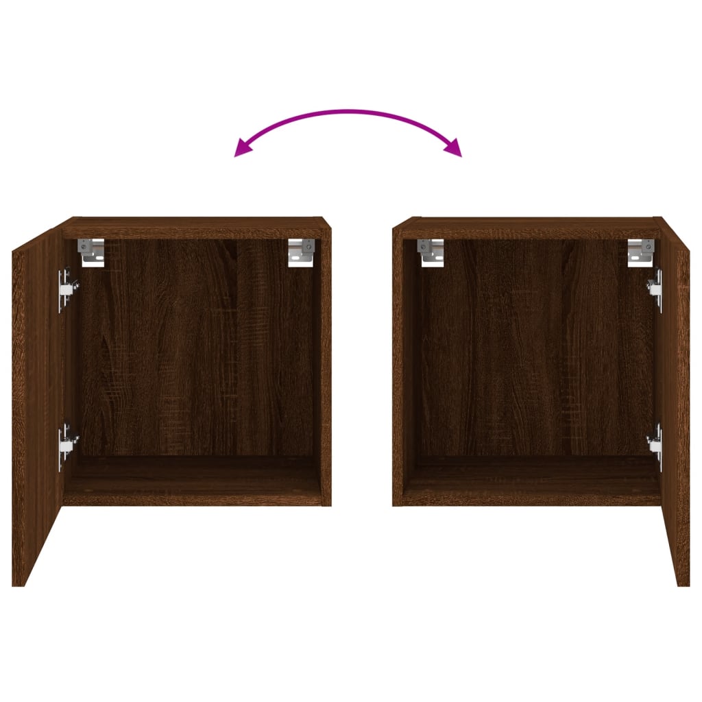 TV Wall Cabinets 2 pcs Brown Oak 40,5x30x40 cm Engineered Wood