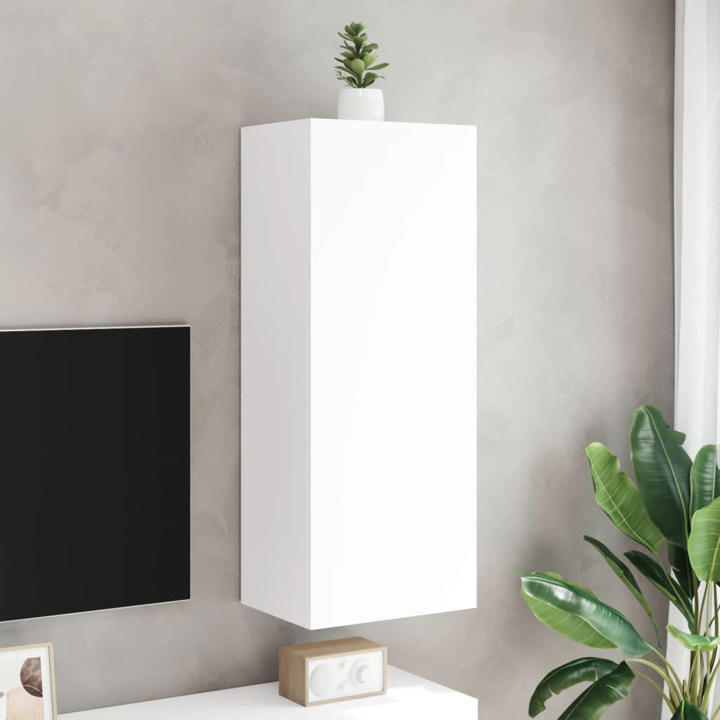 TV Wall Cabinet White 40,5x30x102 cm Engineered Wood
