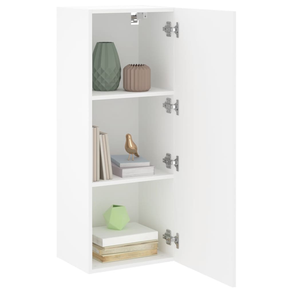TV Wall Cabinet White 40,5x30x102 cm Engineered Wood