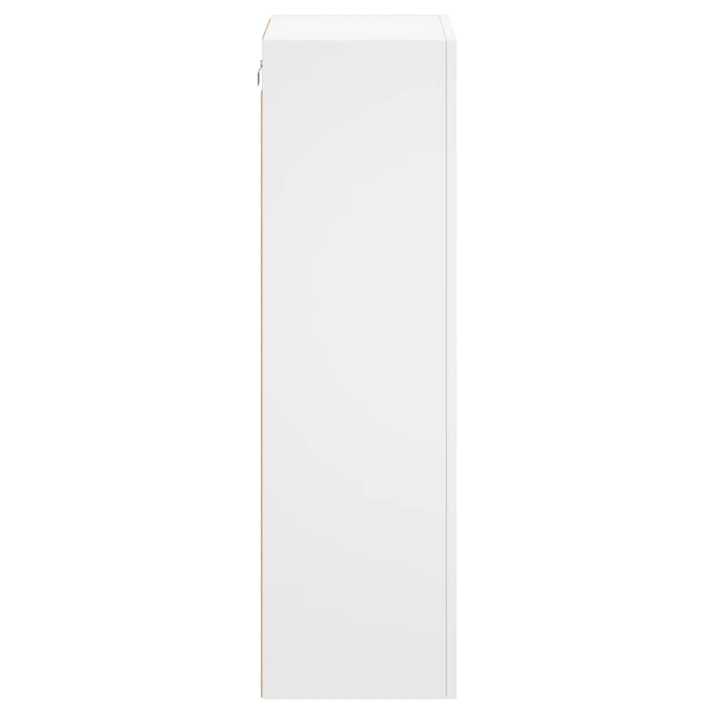 TV Wall Cabinet White 40,5x30x102 cm Engineered Wood