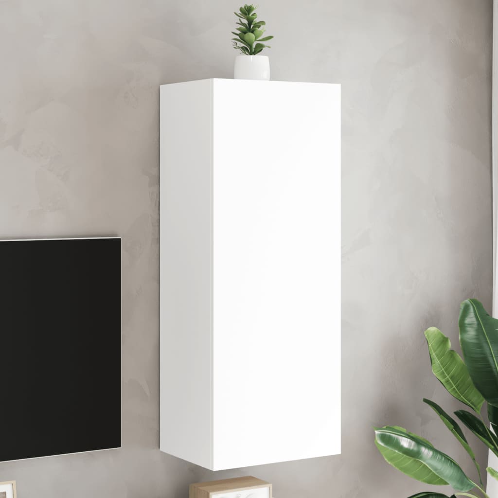 TV Wall Cabinet White 40,5x30x102 cm Engineered Wood